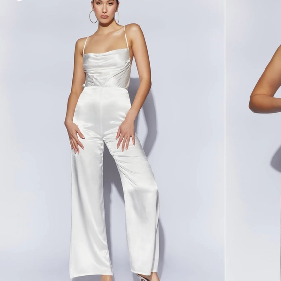 Meshki Pants - Meshki Mandie Satin Cowl Neck Jumpsuit